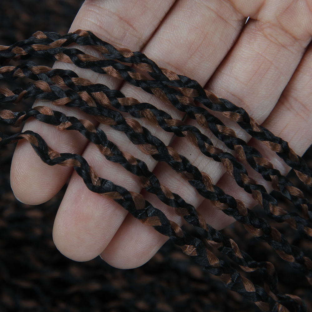 Mixed color women's braiding hair 24 inches synthetic micro box zizi braids crochet hair tiny curly braid extensions