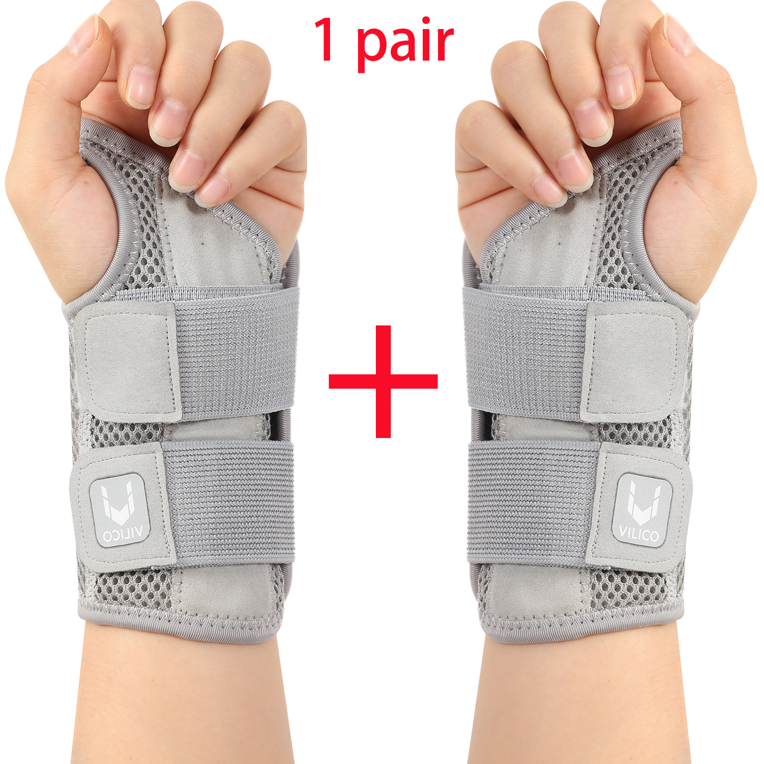 2PC Finger Joint Pain Tendon Sheath Adjustable Dual Strap Wrist Guard with Thin Thumb Strain Protection Strap Wrist Guard: S/M / Burgundy