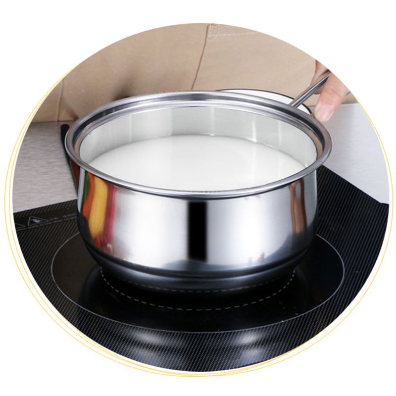 3pcs/set Stainless Steel Cookware Set Flat Bottom Frying Pan Soup Pot Milk Pot Kit Induction Cooker Cooking Pan for Home