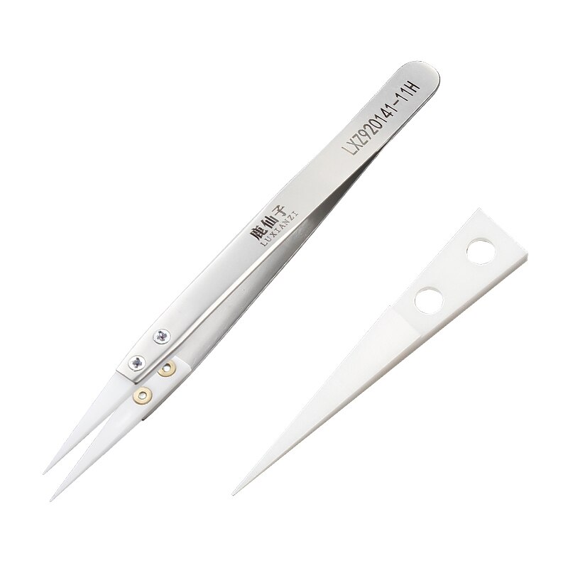 LUXIANZI-Pinzas de cerámica de precisión para huella dactilar, Pinzas de línea de salto, 0,0008mm, herramientas de reparación electrónica
