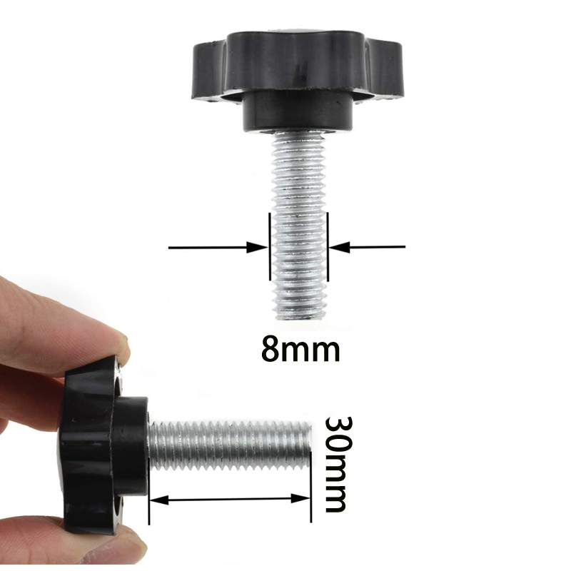10pcs M5 M6 M8 Plastic Handle Screw Plum Hand Tighten Screw Star-Shaped Tightening Nuts Bakelite Carbon Steel Knob