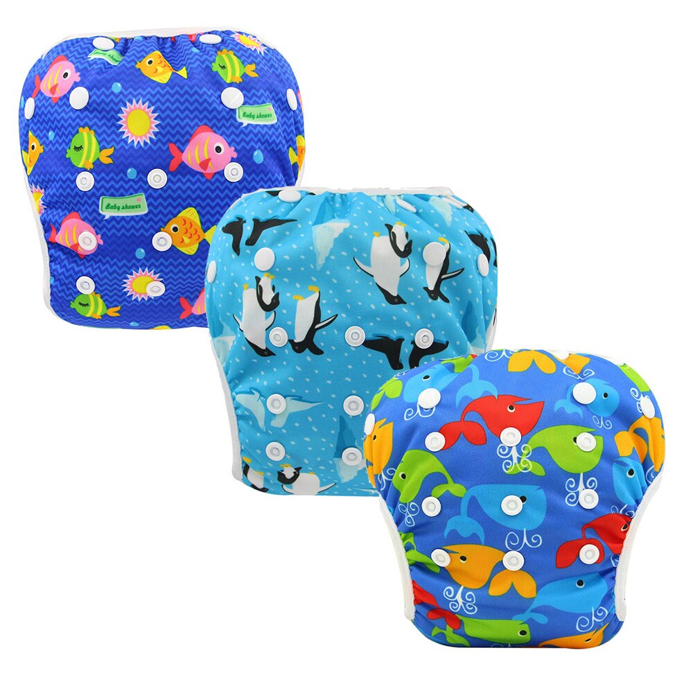 Ohbabyka – couche de bain réutilisable pour bébé et tout-petit, couche-culotte ajustable, taille unique, , de réception pour bébé, 3 paquets, nouveauté été: 407071