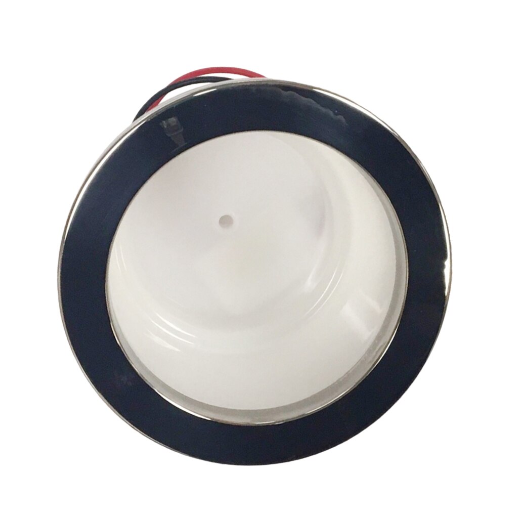 12 Volt Boat Marine RV Cup Holder With Blue LED Light Lamp & Stainless Steel Rim