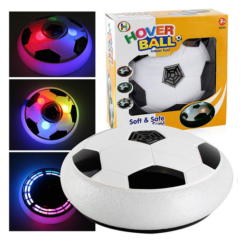 Bambini Levitate sospensione pallone da calcio cuscino d&#39;aria schiuma galleggiante calcio con luce a LED giocattoli scorrevoli giocattoli da calcio bambini Anti Stress