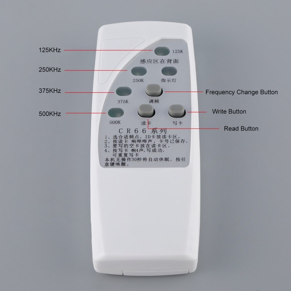 RFID Id-kaart Duplicator Programmeur Reader Writer Voor 125/250/375/500KHz CR66 Copier Duplicator Met licht Indicator