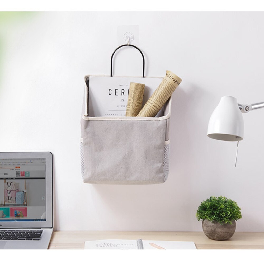 Przechowywanie drzwi duże wiszące torba z tkaniny praktyczne tkaniny magazyn worek robić przechowywania gospodarstwa domowego naścienna torba robić zawieszenia robić porządkowania (szary,