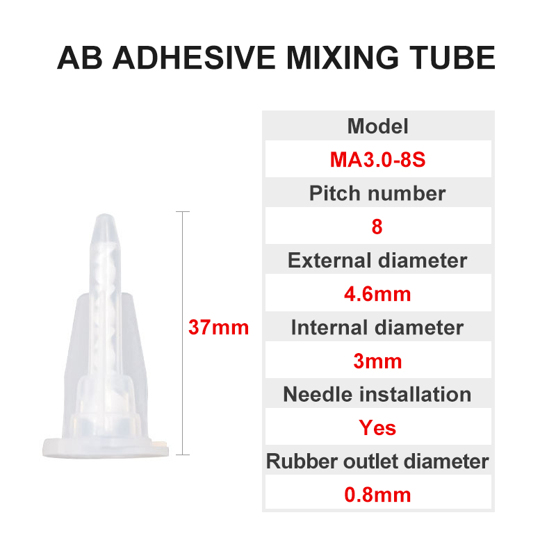 50 stks Epoxy Statische Mixer Lijmen Doseren Mengmondstuk Hars AB Lijmen Mengbuis voor Twee Componenten Vloeistof Mengmachine: Bruin