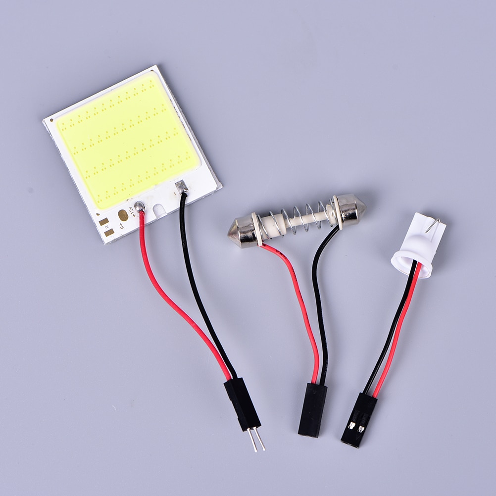 1Set 2XT10 48 COB SMD LED Panel Super White Interior Read Map Bulbs Lighting Stadium