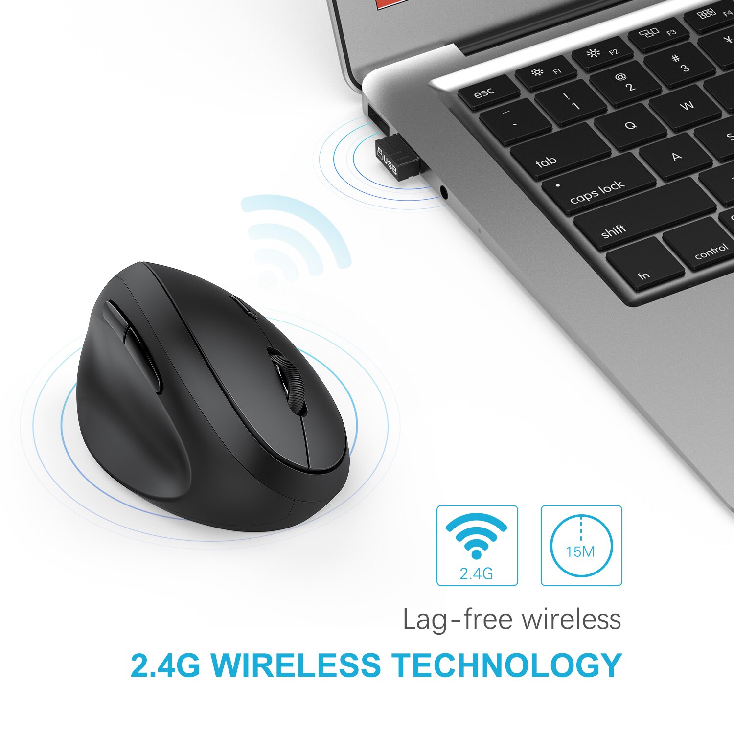 Jelly Comb – souris verticale ergonomique, 2.4G, sans fil, pour gaucher, pour PC, ordinateur portable, Notebook