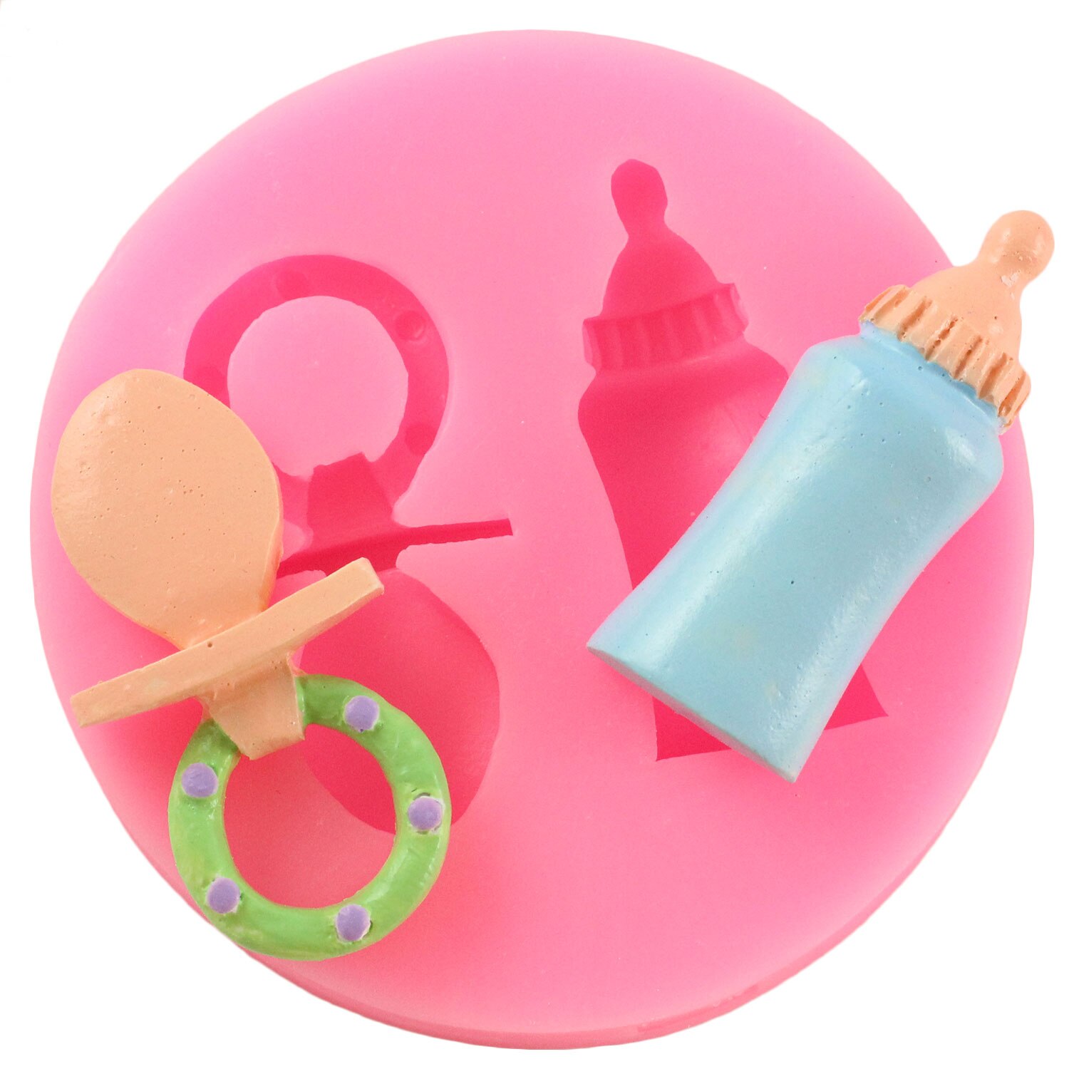Moules à chocolat en Silicone pour biberon bébé, DIY, outils de décoration de gâteau Fondant d&#39;anniversaire pour bébé, moules à bonbons en argile