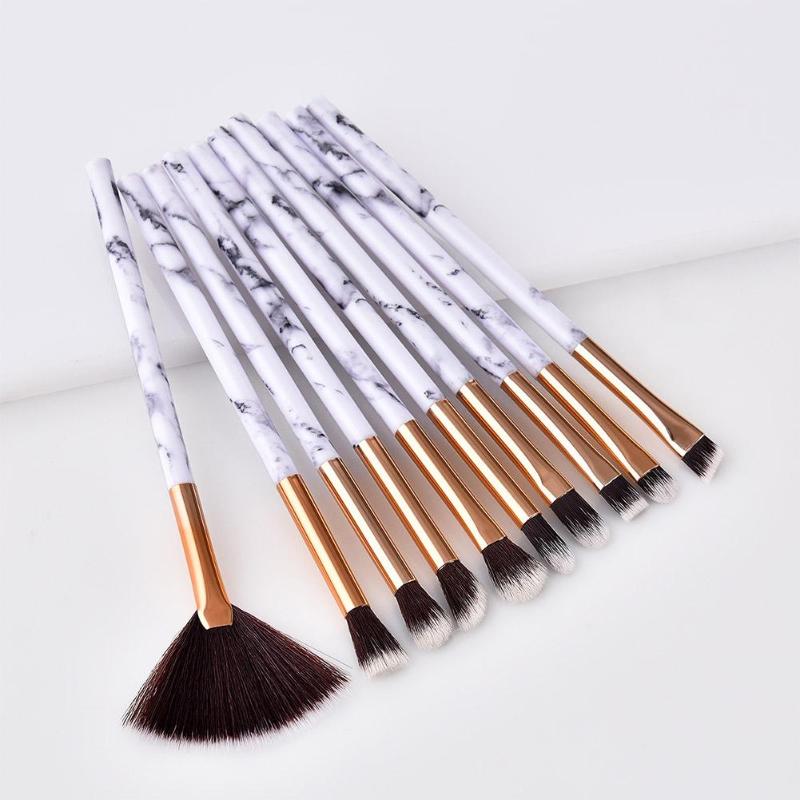 10 Stuks Marbling Make-Up Kwasten Kit Marmer Patroon Borstel Set Oogschaduw Beauty Make Up Borstel Cosmetische Gereedschap