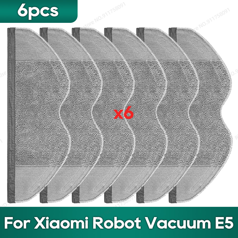 Compatível com os acessórios de reposição do Xiaomi Robot Vacuum E5, Filtro de Mop, Escova Lateral, Pano de Limpeza.: Borgonha