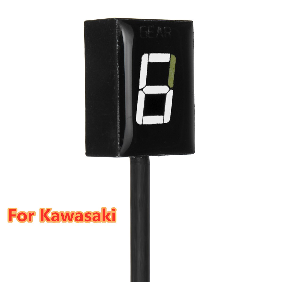 Indicador de marchas para motocicleta Kawasaki Ninjia Vulcan Z800, LCD, indicador de marchas de 1 a 6 niveles, medidor de marchas Digital a prueba de agua con EFI: Blanco