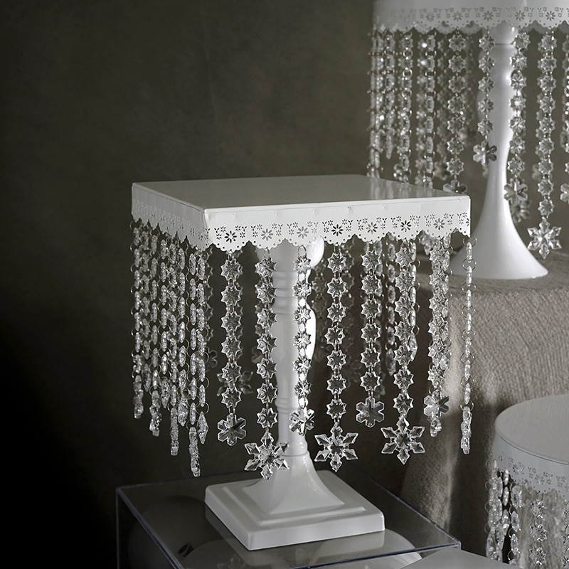 SWEETGO Snow crystal pendants cake stands & cupcake holders 1 pieces cake decoration tools wedding party dessert table supplier