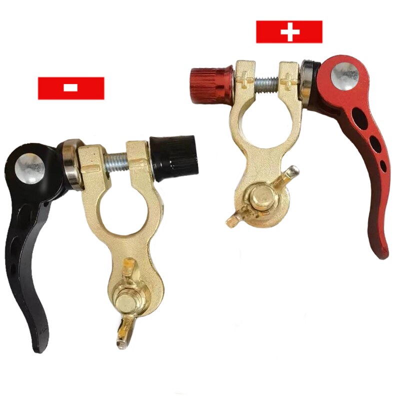 2x Car Battery Terminals 12V Auto Cable Connector Adapter Clamps Clip + Car Wash Cleaning Wire Dirt Corrosion Brush Cleaner UTV
