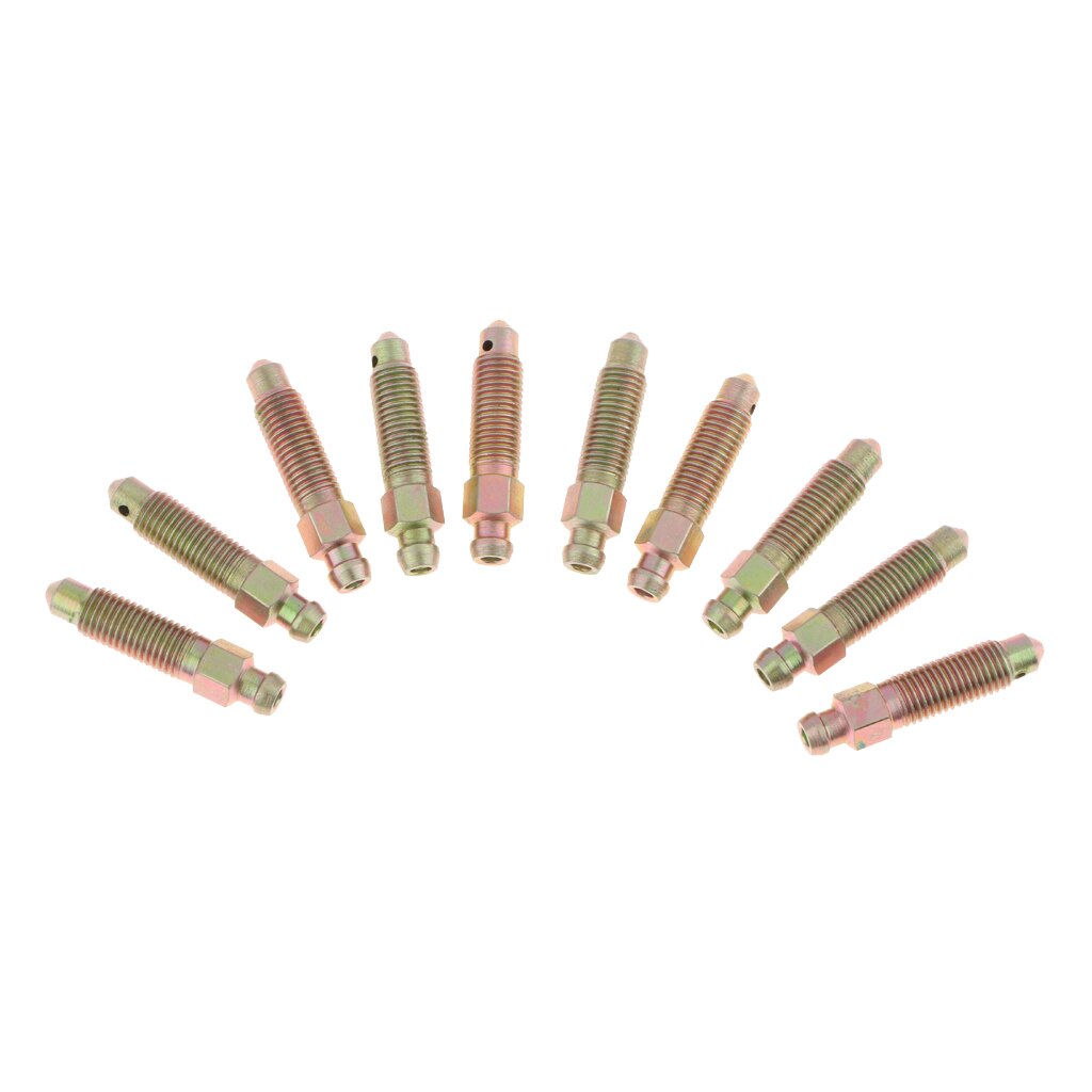 Tornillos de purga de freno para coche y motocicleta, repuesto de 38mm, M8 x 1mm, 10 unidades