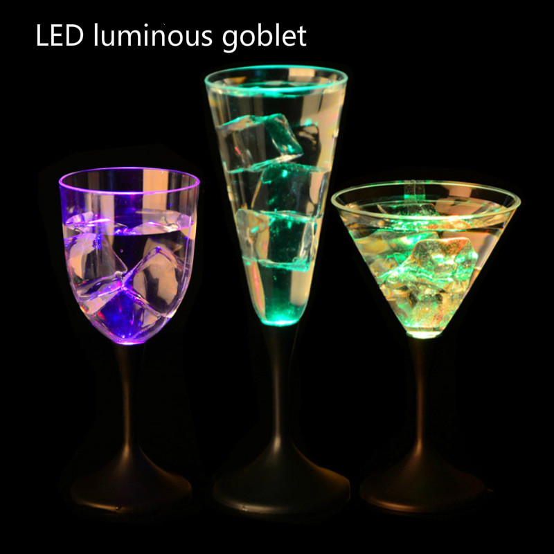 LED Lichtgevende Hoge 250ML Rode Wijn Glas 250ML Cocktail Glas 220ML Champagne Glas PS Materiaal voor Bar party Christmas