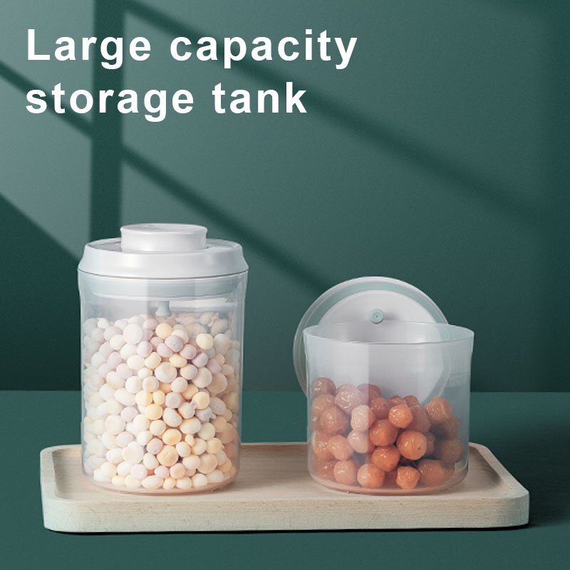 Kitchen Round Sealed Large Capacity Storage Tank 1L/1.5L/2L Plastic Storage Box Container Jars For Bulk Cereals