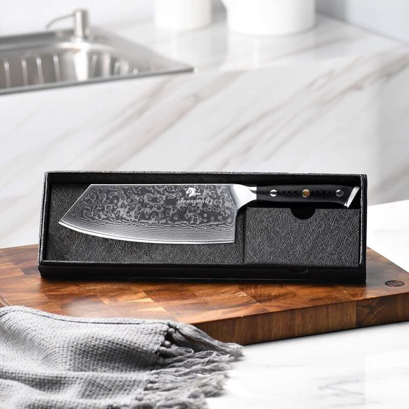 Shuangmali 8 Inch Chinese Chef Knife VG10 Damascus Steel Slicing Knives Sharp Cutting Tools Vegetable Cleaver Knife
