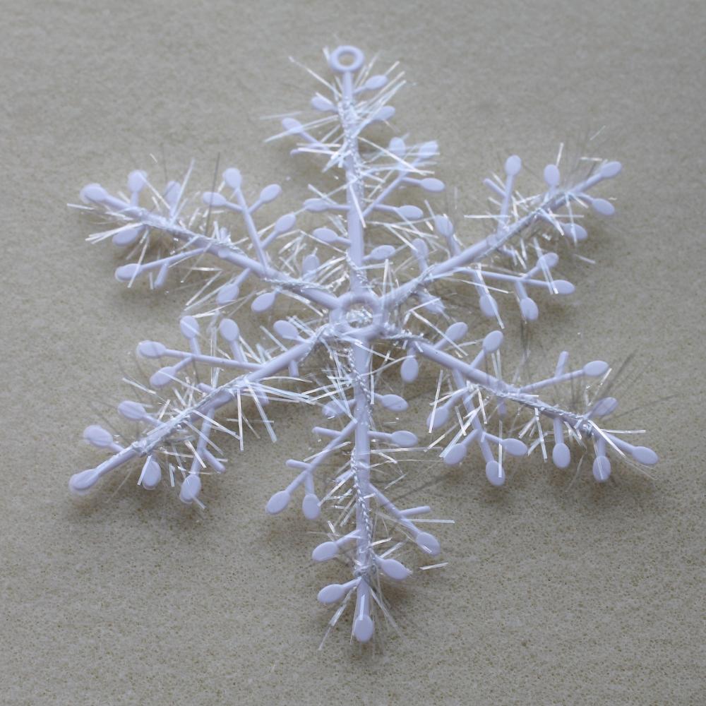 15 Stks/partij 11 cm Kerstversiering Witte Sneeuw Sneeuwvlokken Stelletje Opknoping Ornamenten Sneeuw voor Kerstboom Accessoires