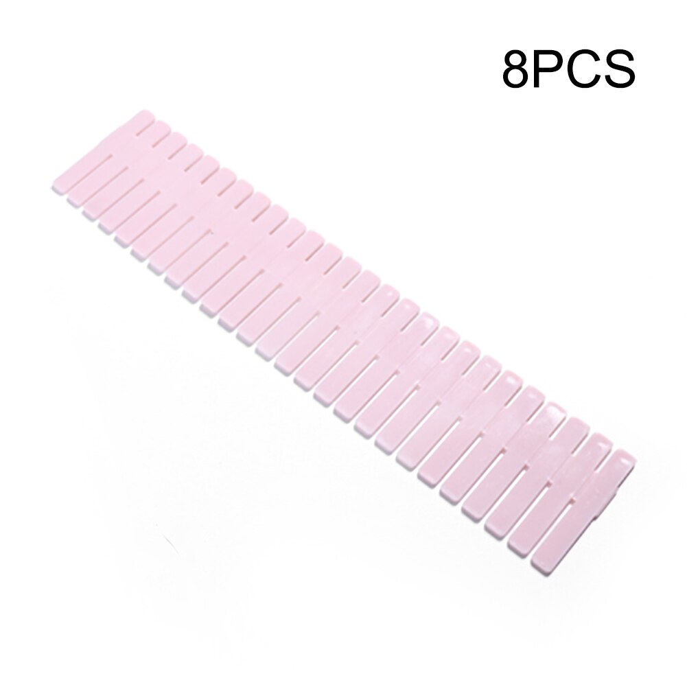 8 stuks plastic diy rooster lade verstelbare scheidingswand huishoudelijke benodigdheden opbergorganizer ruimtebesparend gereedschap: Roze
