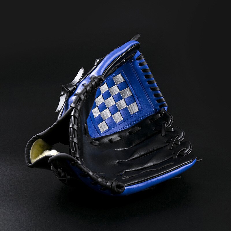 Engrosada guante de béisbol portátil duradero de softbol guante para práctica de competencia: Blue black / l