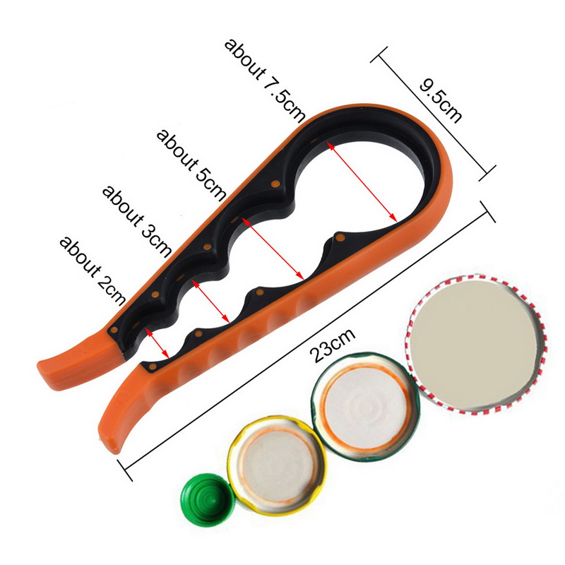 4 en 1, abridor de jarra con tapa, tapón de rosca, abridor de botellas, abridor Manual antideslizante, tapón giratorio, abridor de botellas, dispositivo de cocina