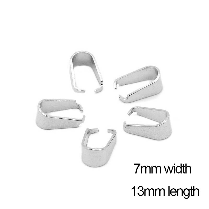 50pcs Stainless Steel Pendant Clip Connector Pinch Bail Clasp for DIY Jewelry Making Necklace Pendants Hook Accessories Supplier: 7x13mm