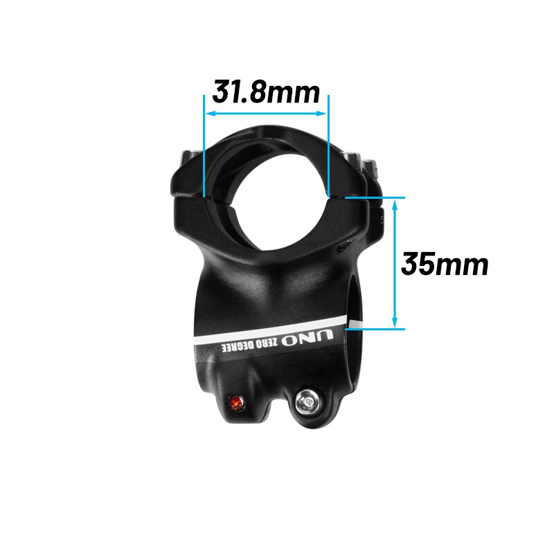 UNO Stem-vástago de aleación de 0 grados AM para bicicleta de montaña, vástago corto CNC mecanizado de 1-1/8 ", 31,8x35mm/45mm para bicicleta de carretera: 31.8X35mm 0 white