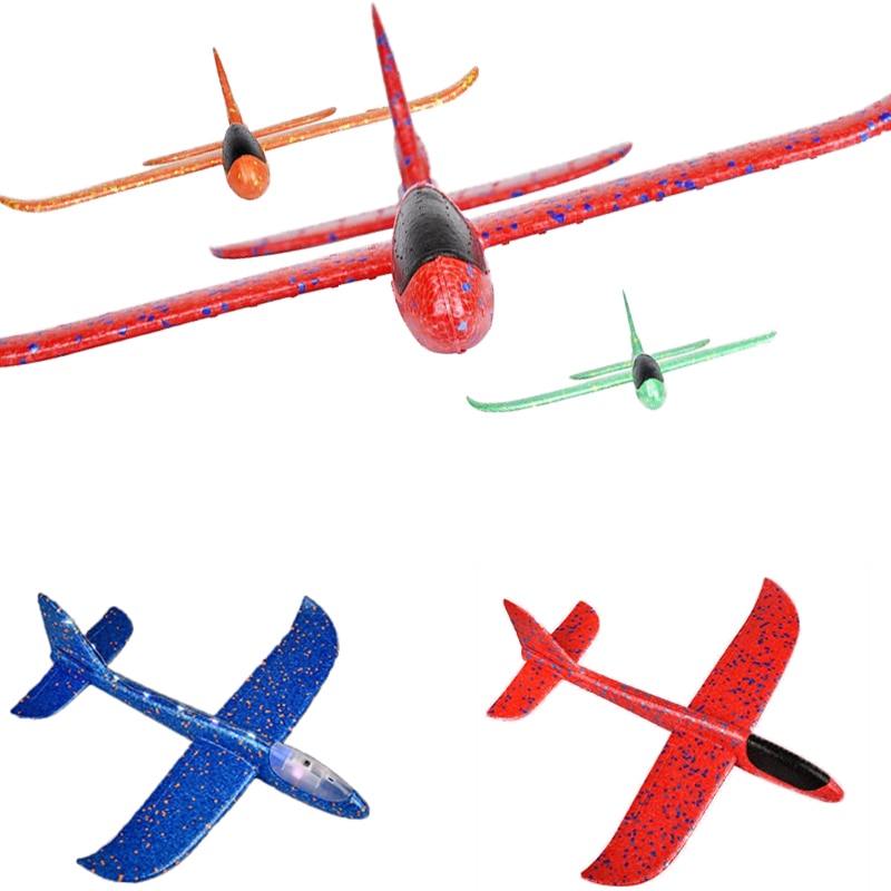 Foam Plane Glider Kids AirPlanes Led Lamps Flying Mode Inertial Aircraft Children Outdoor Hand Throwing Sports Toys