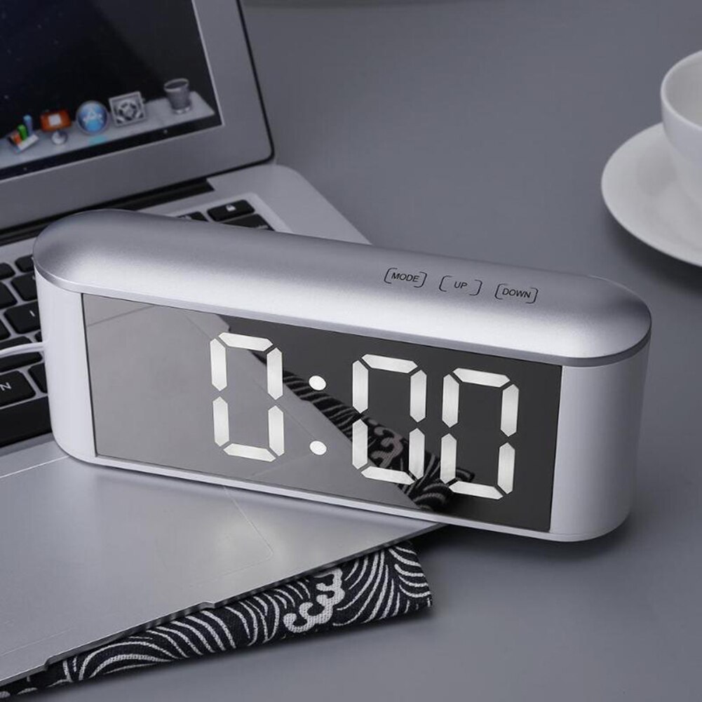Reloj despertador Digital con pantalla LED para mesa de escritorio, pantalla de temperatura, despertador