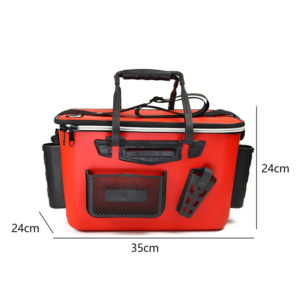 Thickened Tackle Storage Shoulder Strap Fishing Box EVA Zipper Closure Large Capacity With Handle Living Outdoor Mesh Pouch