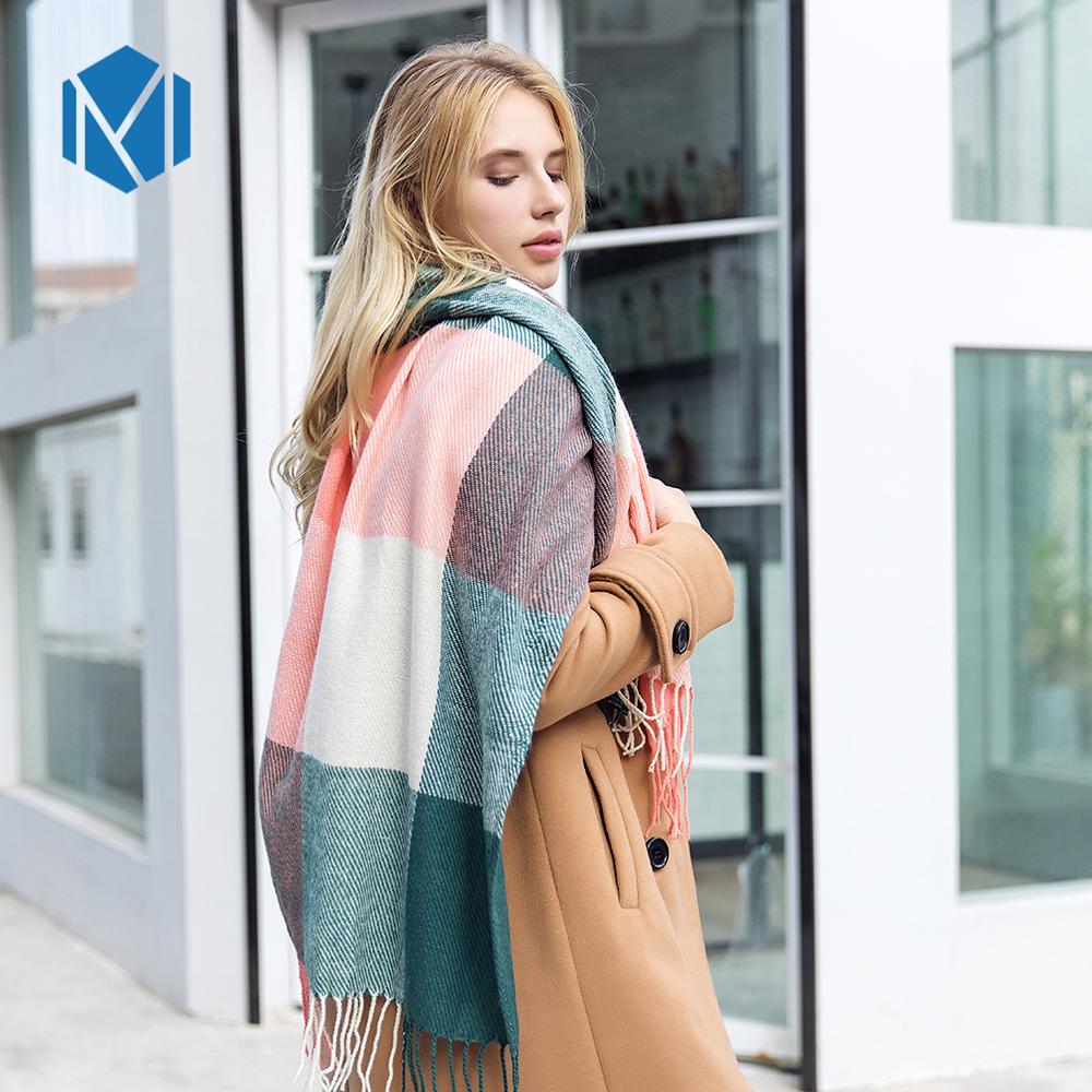 Bandana vinter kashmir tørklæde til kvinder tyk pashmina kvinde stjal plaid kvaster sjal tørklæder sjaal foulard femme