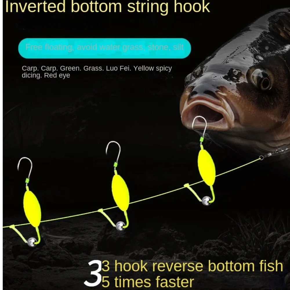 Trekroker fiskehårrigger krokoppheng antibunnkrok for karpefiske ferdiglaget pesca karperigger fiskelokk