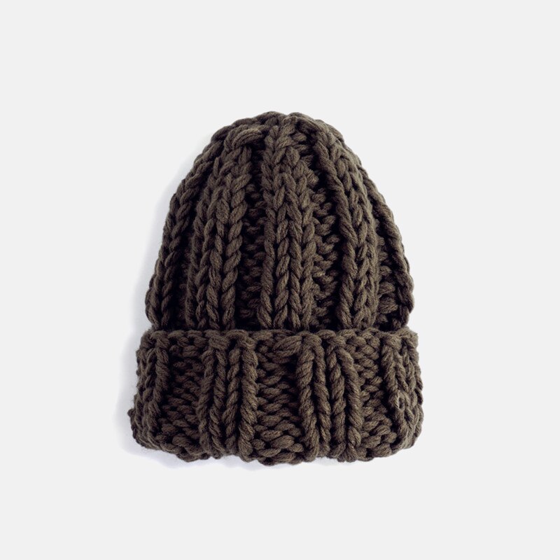 Gorro de lana gruesa para mujer, gorros tejidos a la , cómodos, informales, gorros de lana: Blue
