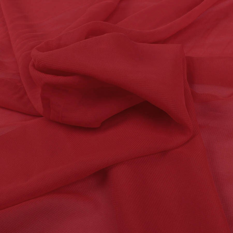 1 meter polyester chiffon fabric 100D Drape Bridal Wedding Dress Georgette tulle Lining Fabric Skirt Party Decorator 150cm wide: Red