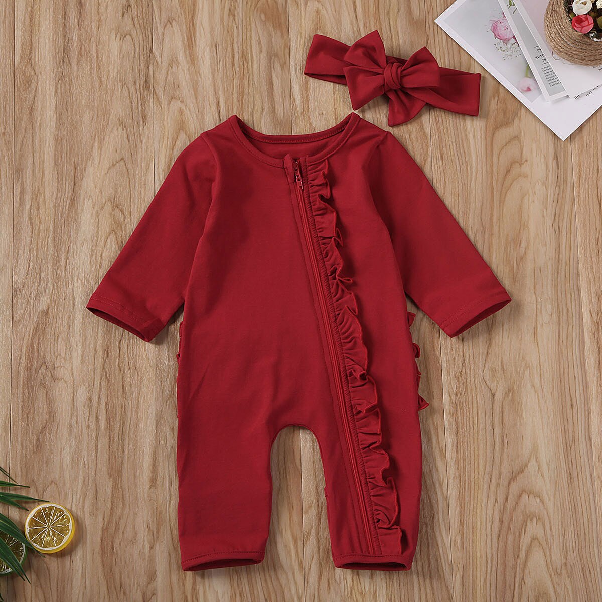 0-18m jul baby pige dreng røde romper nyfødte spædbarn piger flæser jumpsuit legetøj xmas kostumer