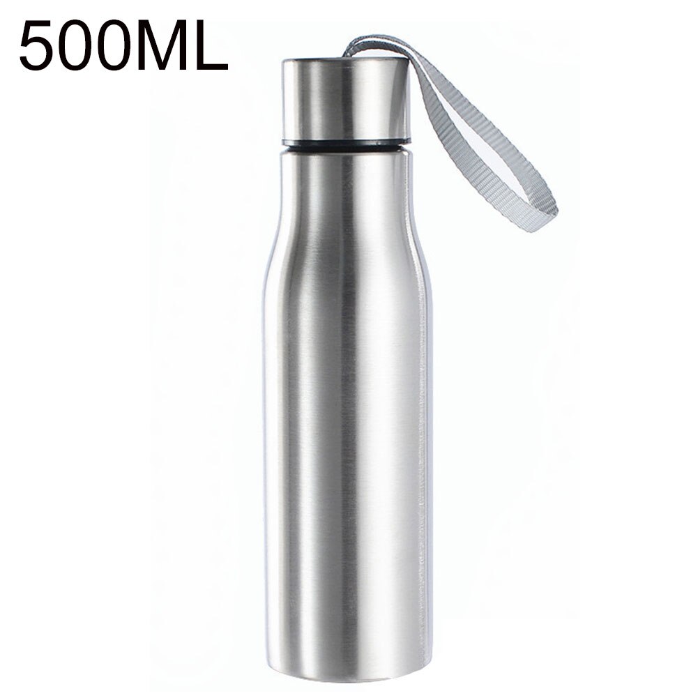 500/750ml sport vandflaske bærbart stål vand kop øl drikke flaske med tote reb cola bevægelse ingen varmebevarende flaske: 500ml