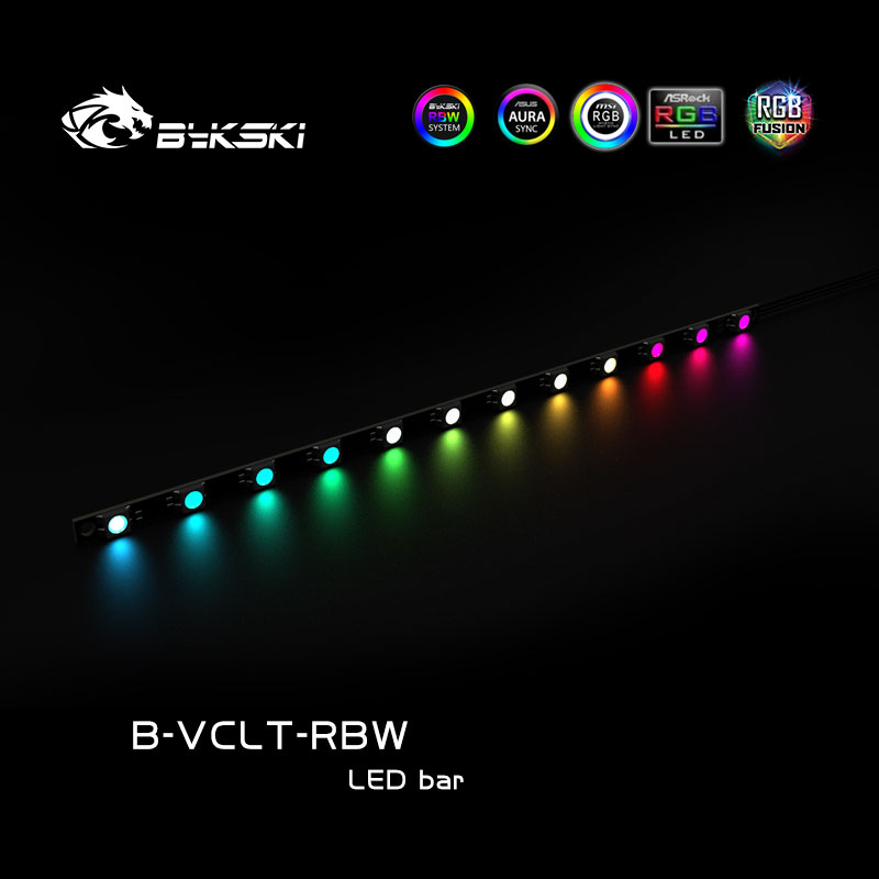 Bykski Rgb Led Strip Hard Licht Band Voor Water Blok (Cpu/Gpu/Geheugen...), 12V 4pin/5V 3Pin M/B Sync, Pc Cooling Mod Onderdelen, B-VCLT: 200mmX12(5V)