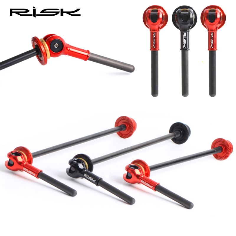 RISK Titanium Carbon Fiber Handle Skewers Only 40g Bicycle QR Skewer Lever 100/135mm For MTB Road Bike Wheel Hub Quick Skewers