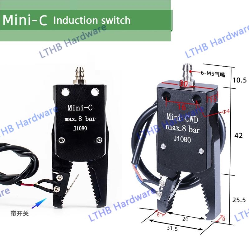 Pneumatische Grijper Manipulator Armatuur voor Spuitgieten Grijpen Met Sensor Schakelaar Water Uitloop Clip Robot Arm Arm Armatuur Cilinder: Licht Paars