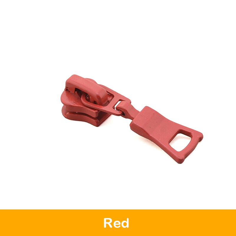 5# 5 stuks kleurrijke ritstrekkers, schuifregelaars voor harsritsen, accessoires voor het naaien: Rood