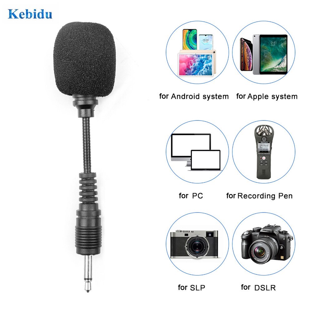 Kebidu 3.5mm mini mikrofon w linii trzy bieguny/cztery bieguny krótki mikrofon telefon mikrofon karta dźwiękowa na żywo