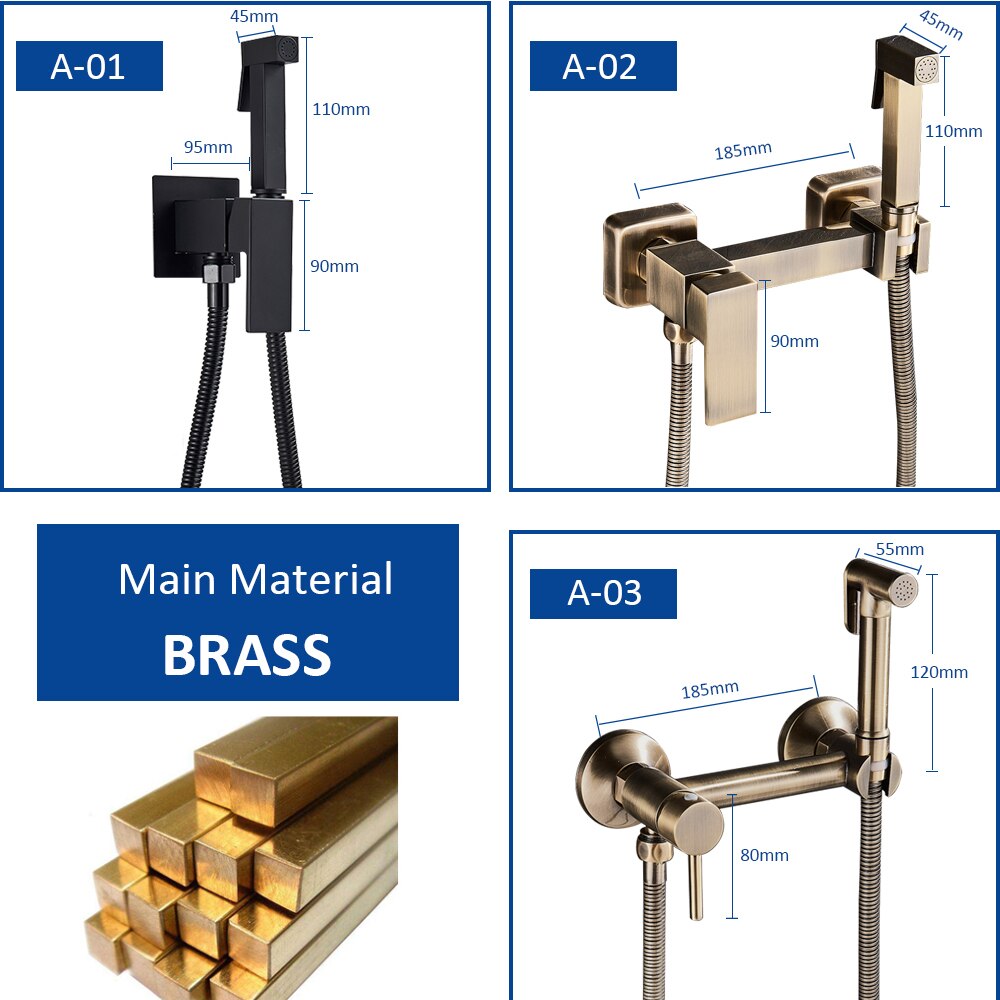 Quyanre Matte Black Bidet Douche Kraan Massief Mes... Grandado