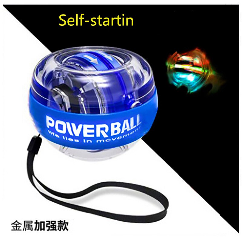 Gyroscope Powerball LED Gyro Power Wrists Ball Arm Exercise Force Strength Training Energyball Home Gym Sports Fitness Equipment: Deep Blue