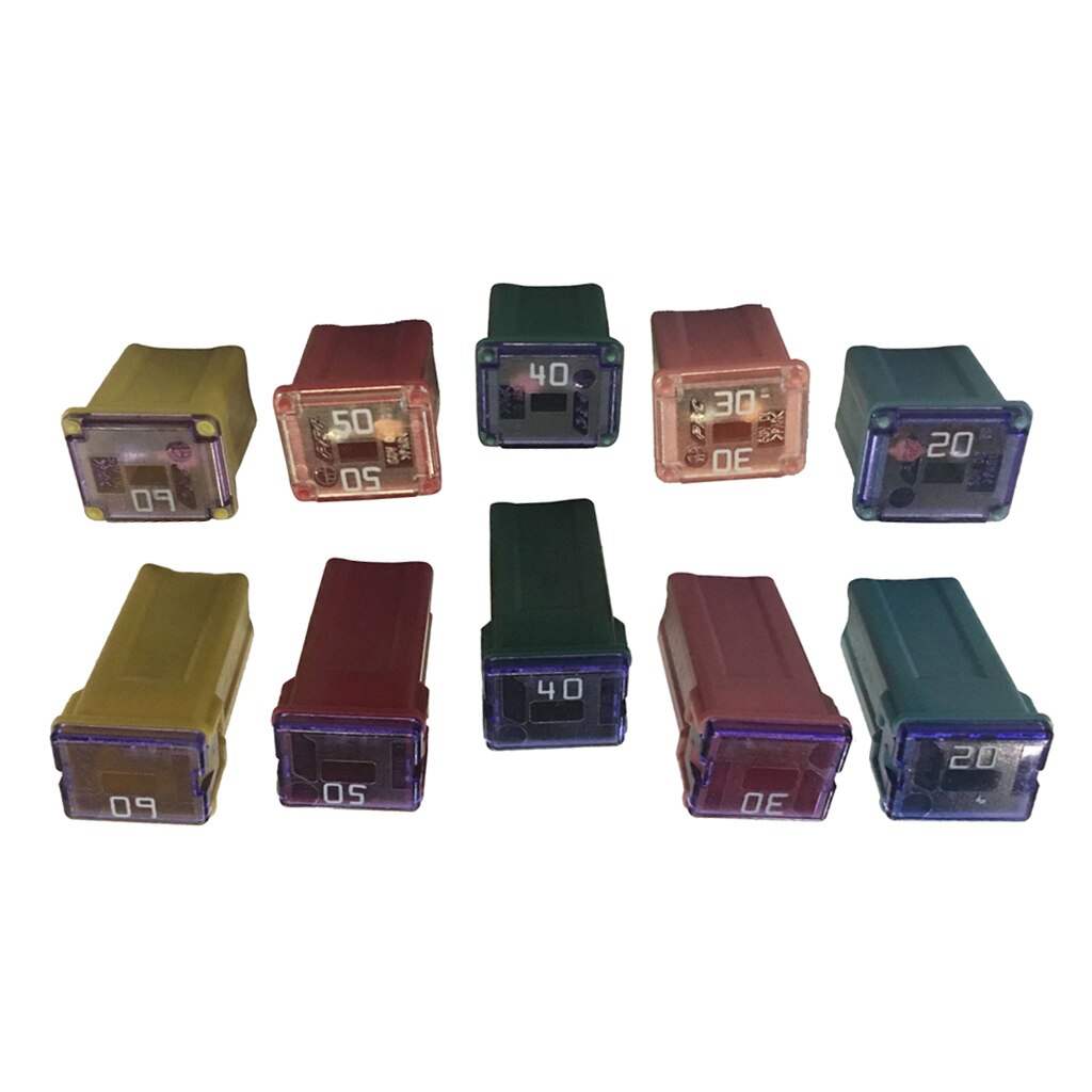 10x Square Fuse Kit Mini Fuse Assortment 20A 30A 40A 50A 60A For Car Truck