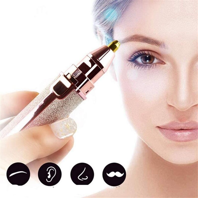 2 In 1 Elektrische Scheerapparaat Elektrische Lady Wenkbrauw Trimmer Lippenstift Gezicht Scheerapparaat Voor Vrouwen Meisjes Wenkbrauw Haar Remover