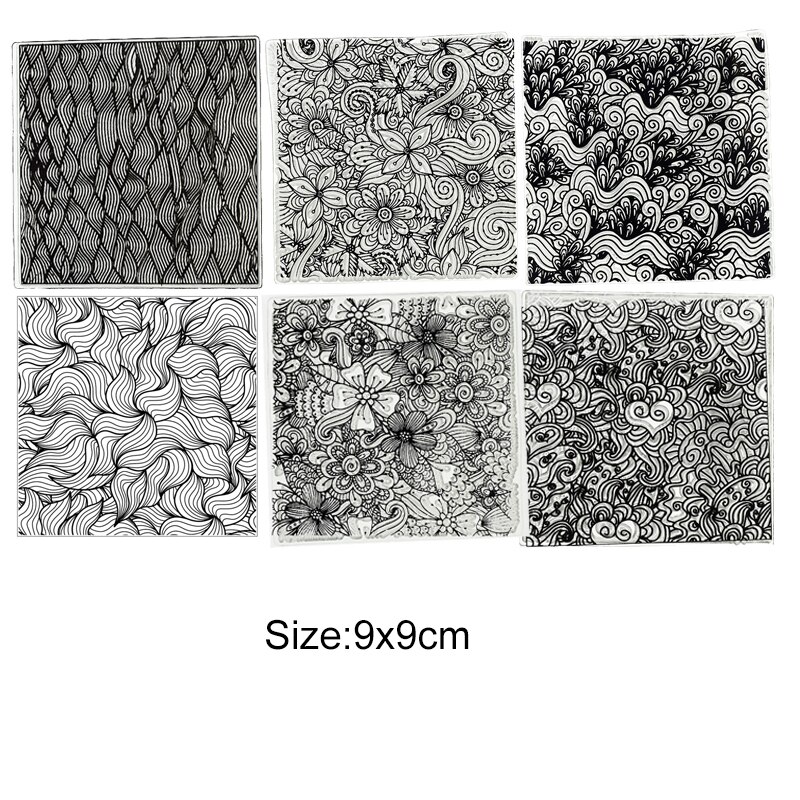 Polymer Ton Textur Stempel Blätter Linderung matt Wolke/Blume/Wasser fließen/Welle/Mandala aufbringen DIY individuelle Keramik Handwerk