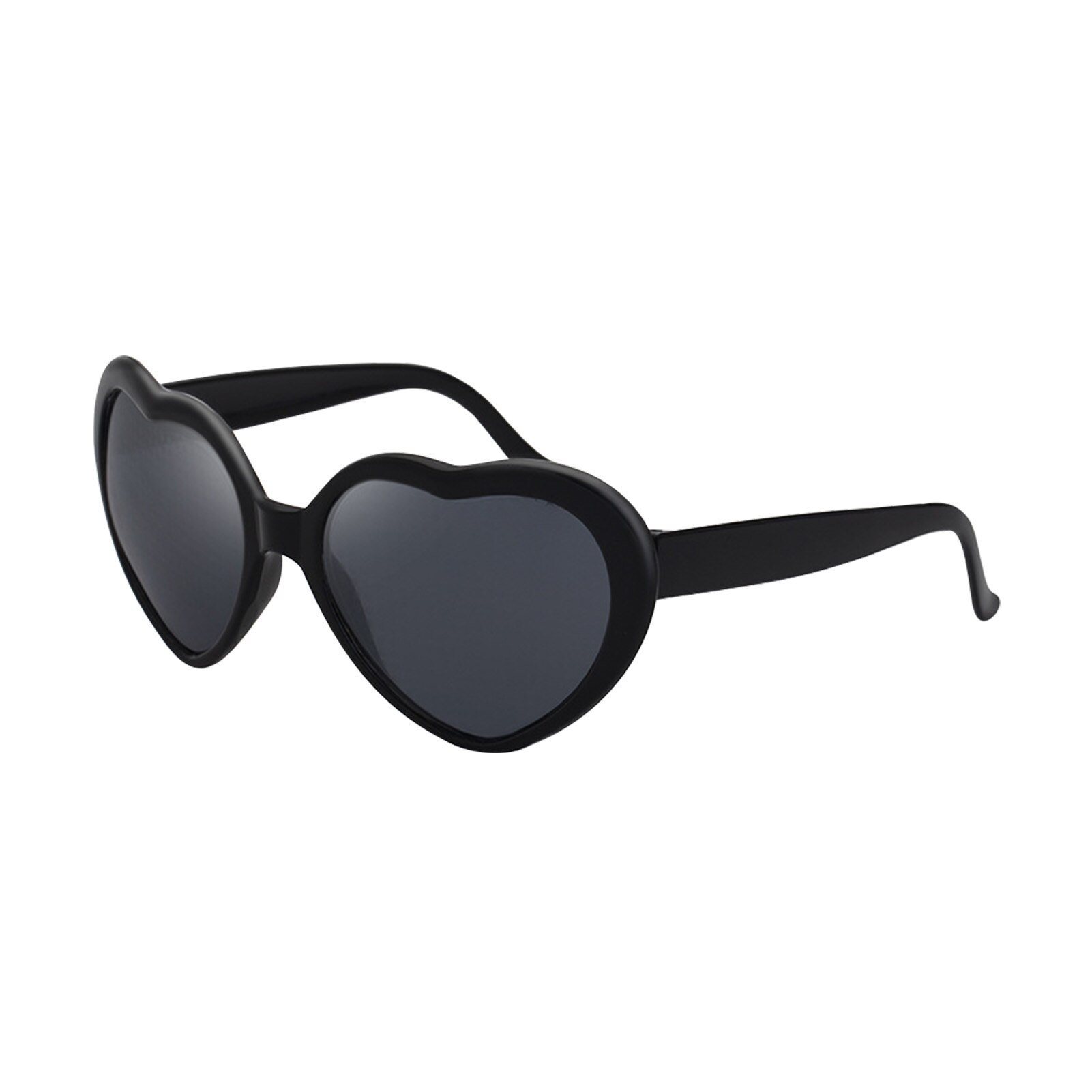 Eyewear Night Club Rave Heart Effect Diffraction Glasses 3D Portable Love Shaped Festival EDM Interesting For Bar: Black