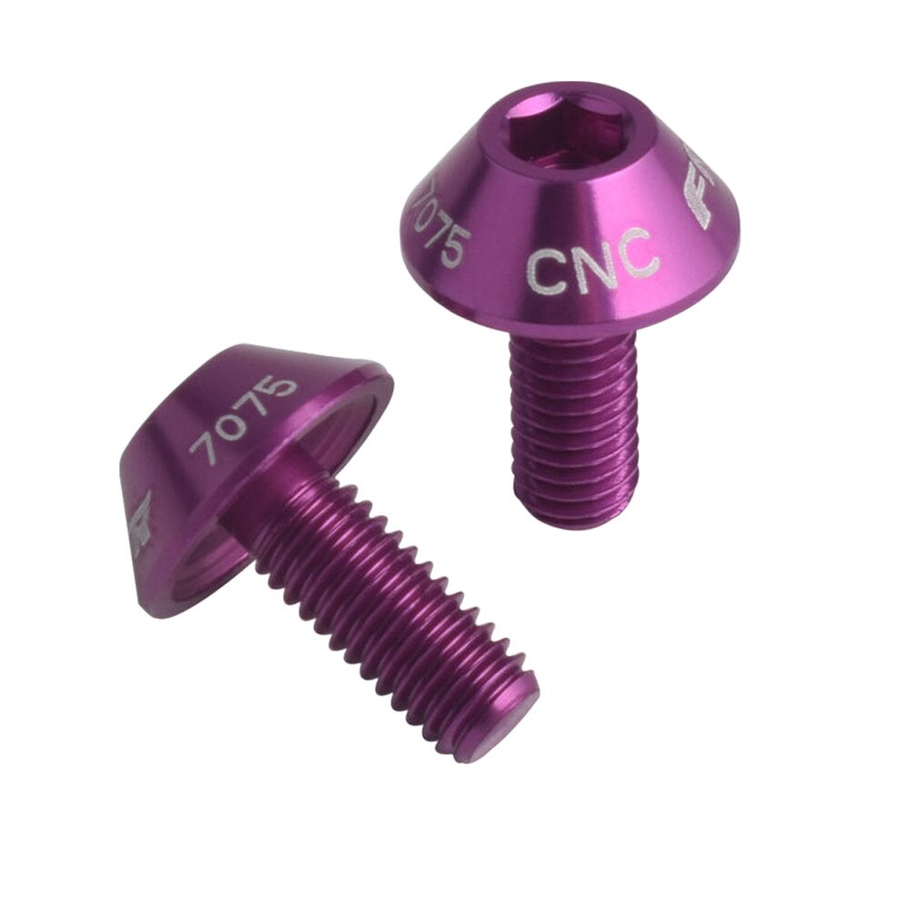 2 stuks aluminiumlegering fiets bidonhouder houder bouten schroef  m5 x 12mm waterkoker frame rek schroeven fiets installatie accessoires: Paars 